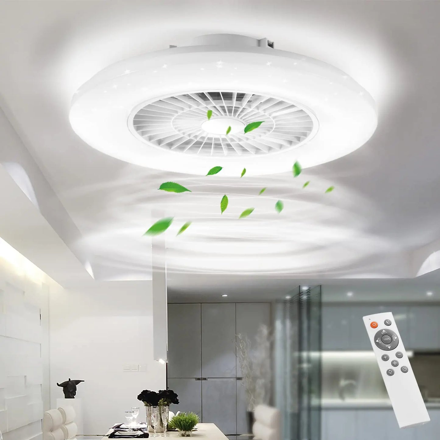 Lampe de ventilateur à douille avec télécommande