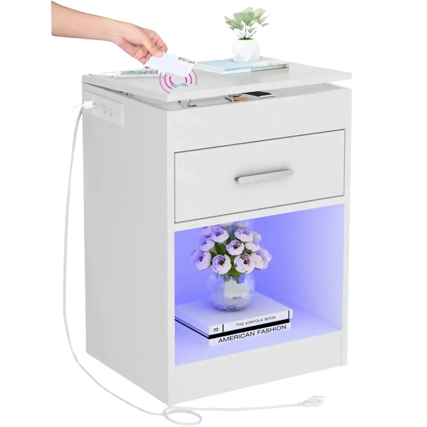 Nightstand with RFID Lock - DroppLux