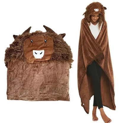 Winter Hooded Flannel Sloth Shaped Blanket - DroppLux