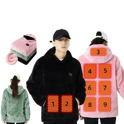 USB Infrared 9 Heating Areas Hoodies Sweater - DroppLux