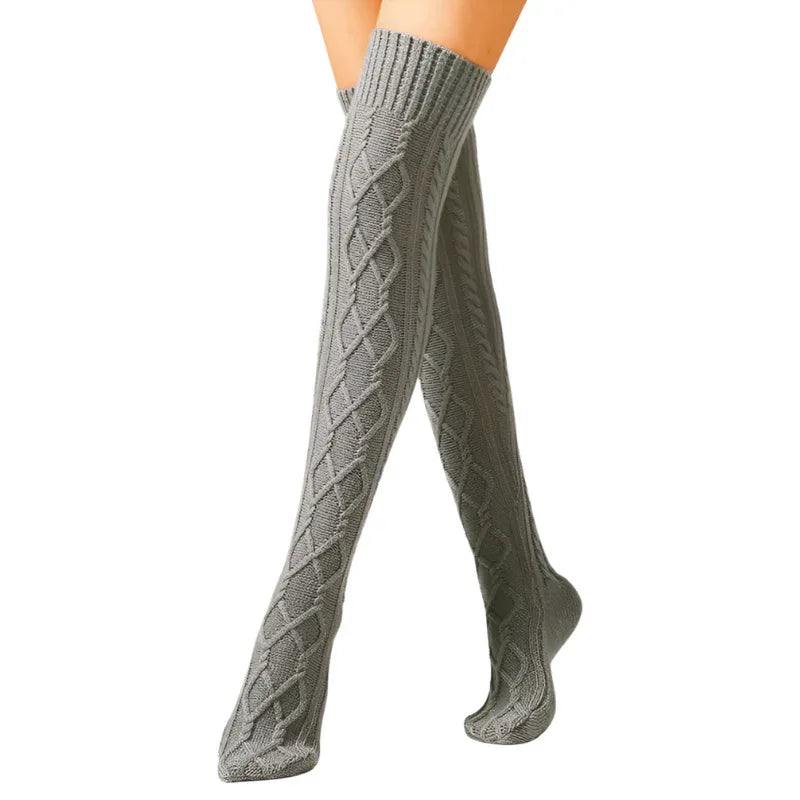 Winter Wool Over Knee Socks - DroppLux