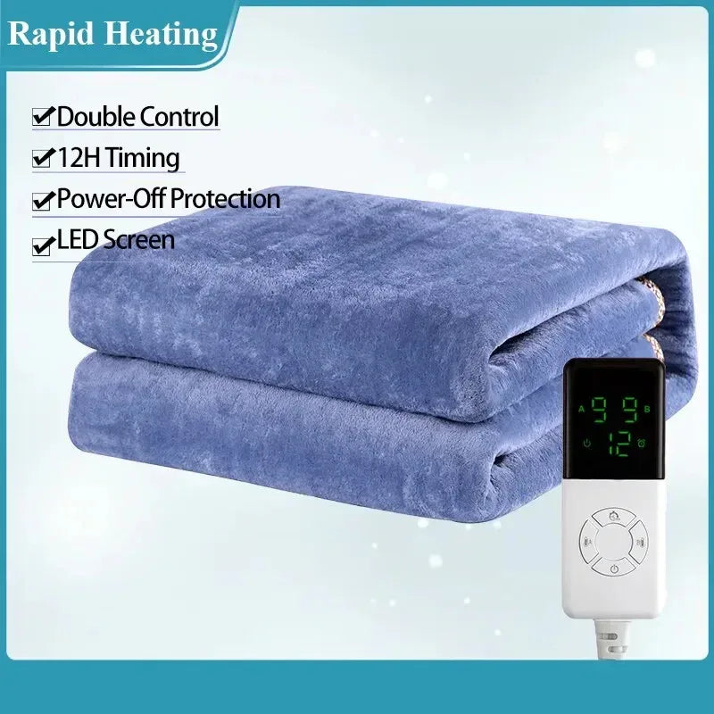 Thermal Soft Sleep Warming Winter Fleece Electric Heating Blanket - DroppLux