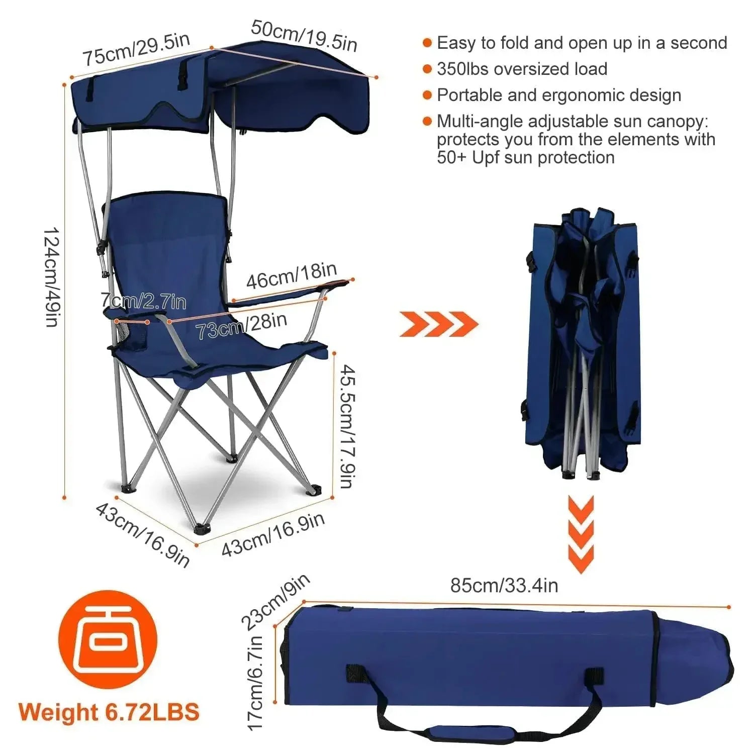 Camping Chair with Canopy - DroppLux