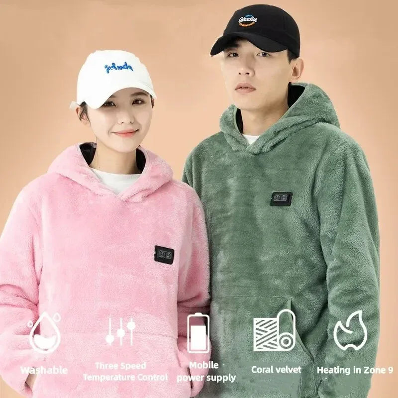 USB Infrared 9 Heating Areas Hoodies Sweater - DroppLux