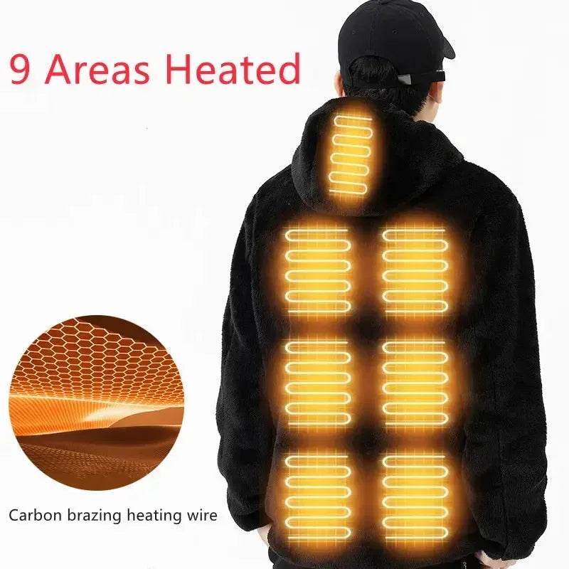 USB Infrared 9 Heating Areas Hoodies Sweater - DroppLux