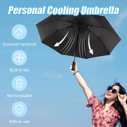 Portable Umbrella with Fan & Misting - DroppLux