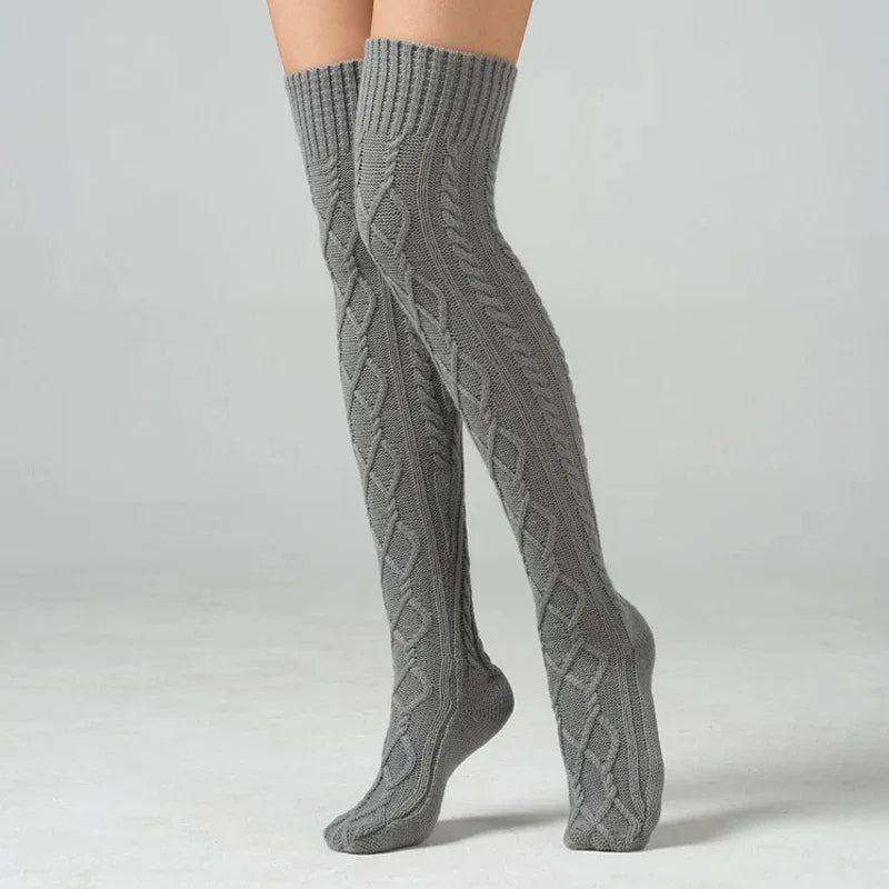 Winter Wool Over Knee Socks - DroppLux