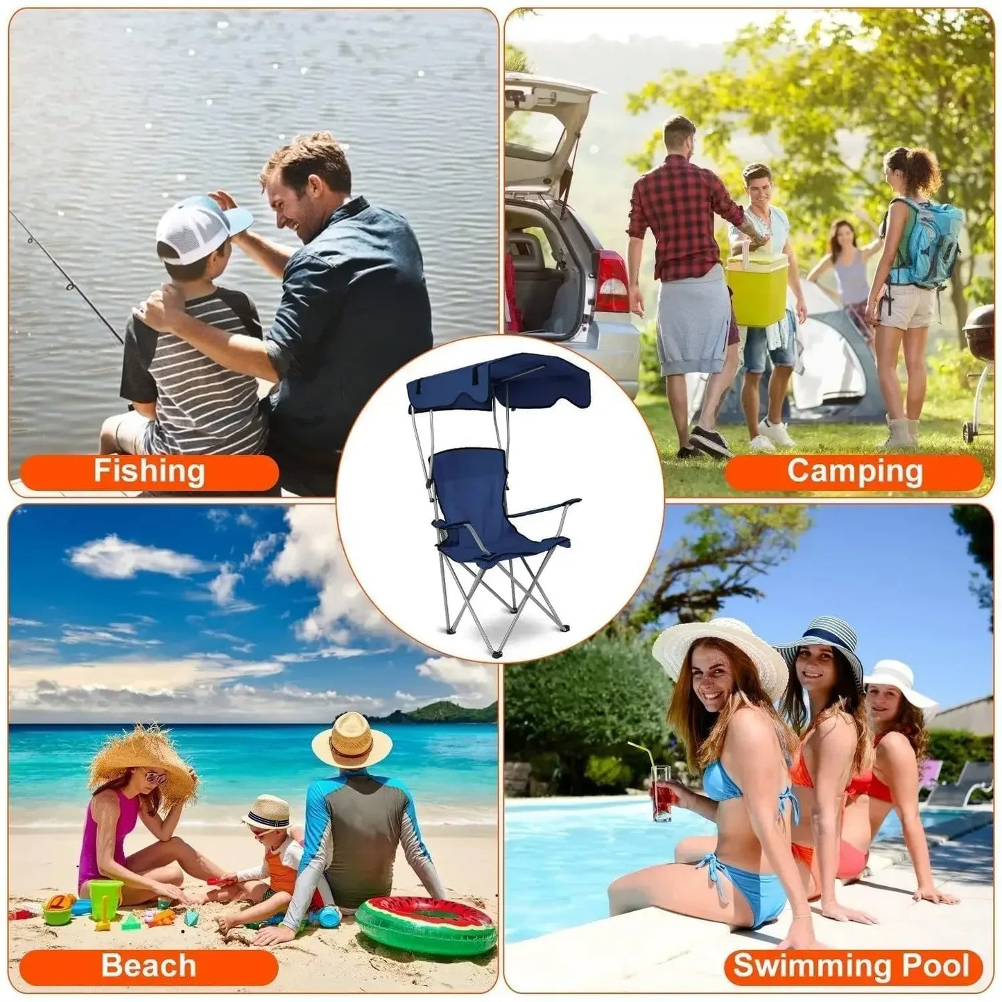 Camping Chair with Canopy - DroppLux