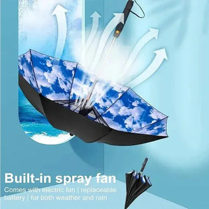 Portable Umbrella with Fan & Misting - DroppLux