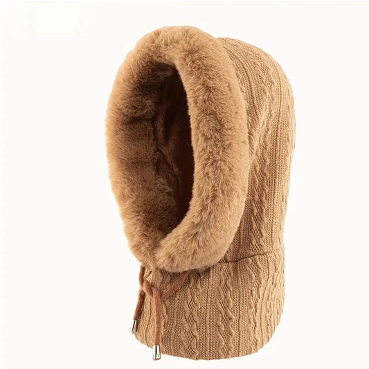 Écharpe/masque d'hiver en polaire épaisse tricotée une pièce - DroppLux