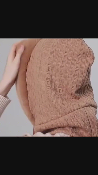 Écharpe/masque d'hiver en polaire épaisse tricotée une pièce